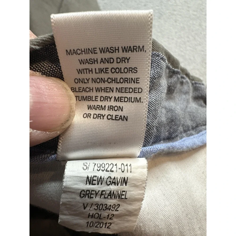Banana Republic‎ Gavin Chino Pants Mens 33x34 (31x32) Gray Straight Fit Cotton